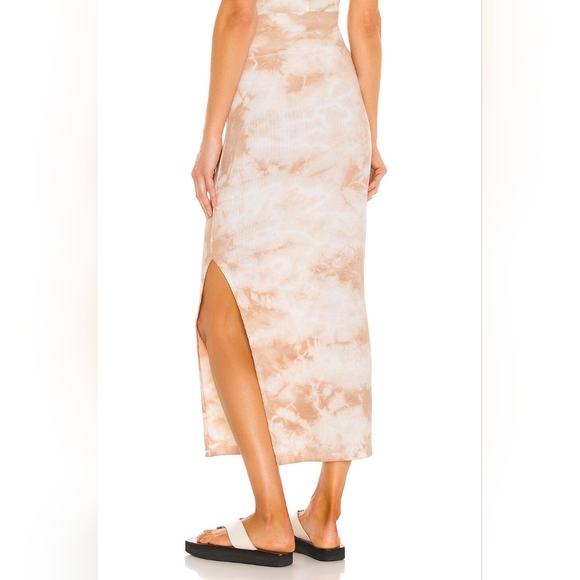 3S. NWOT ENZA COSTA SILK RIB PENCIL MAXI SKIRT IN SAND IONIC - Picture 3 of 7
